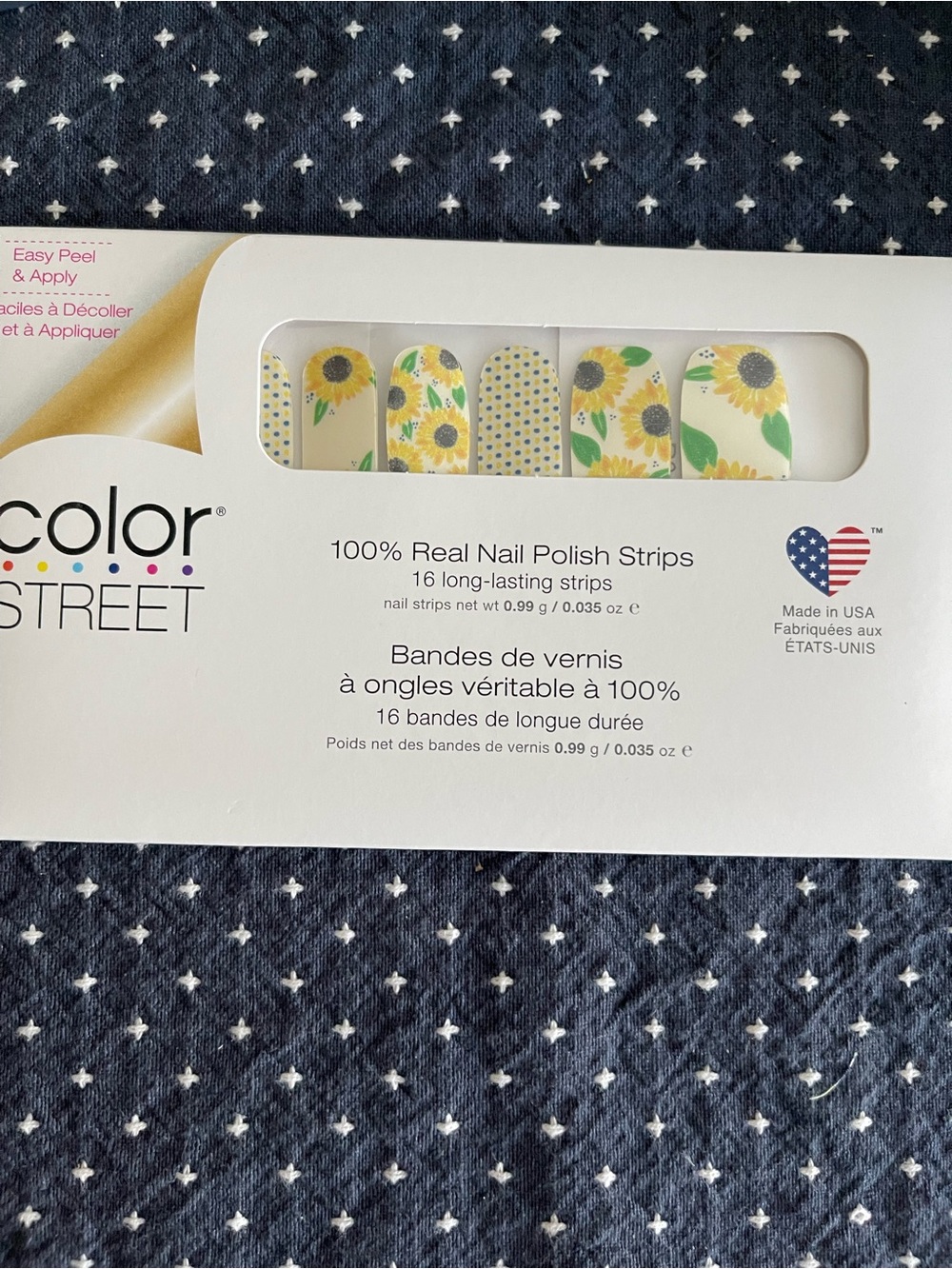 Color Street Yellow Sunflower child Nail Polish Strips new